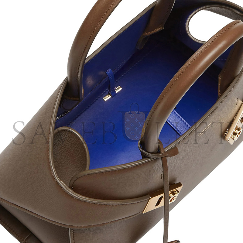 FERRAGAMO SMALL HUG LEATHER TOTE BAG (31.5*22*19cm) 